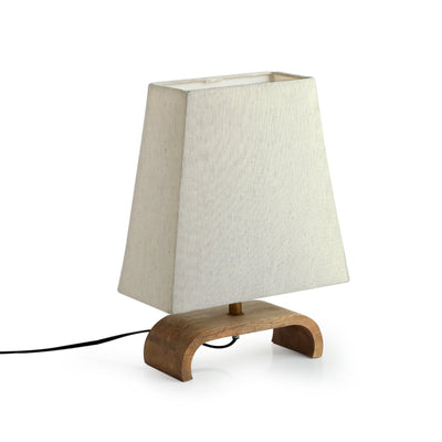 'Stacked Geometry' Decorative Wooden Table Lamp (13.1 Inches)