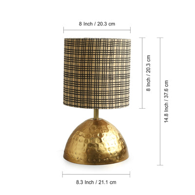 'Checkered Hammered' Decorative Table Lamp (14.8 Inches, Iron)