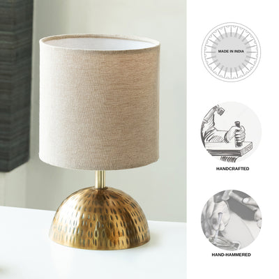 'Golden Hammered' Decorative Table Lamp (11.3 Inches, Iron)