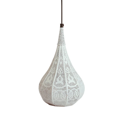 'Moroccan Flame' Hand-Etched Hanging Pendant Lamp Shade (35.1 cm, Iron, Matte Finish)