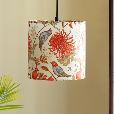 'Chirping Birds' Hanging Pendant Lamp Shade (20.6 cm, Handcrafted)