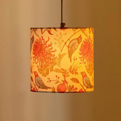 'Chirping Birds' Hanging Pendant Lamp Shade (20.6 cm, Handcrafted)