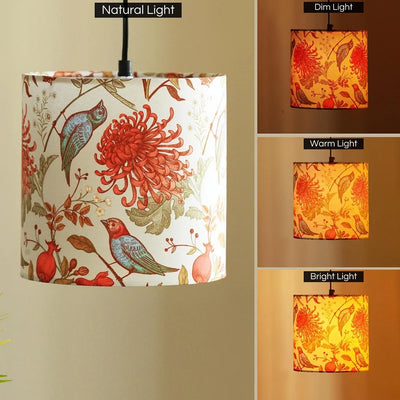 'Chirping Birds' Hanging Pendant Lamp Shade (20.6 cm, Handcrafted)