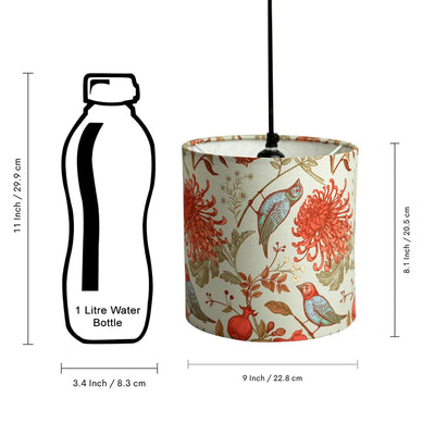 'Chirping Birds' Hanging Pendant Lamp Shade (20.6 cm, Handcrafted)