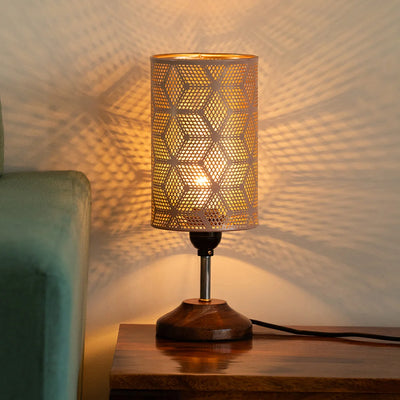 Isometric Cubes' Hand-Etched Decorative Table Lamp In Iron (35 cm)