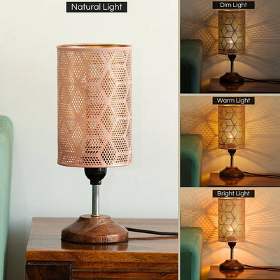 Isometric Cubes' Hand-Etched Decorative Table Lamp In Iron (35 cm)