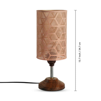 Isometric Cubes' Hand-Etched Decorative Table Lamp In Iron (35 cm)