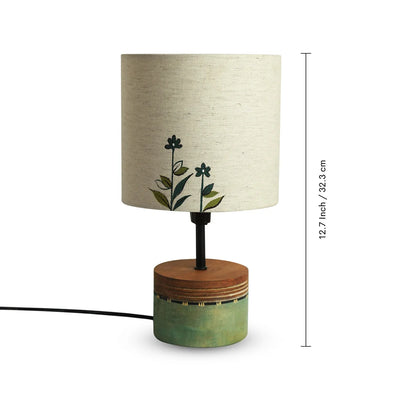 Dainty Flowers' Hand-Painted Decorative Table Lamp In Mango Wood (32 cm)