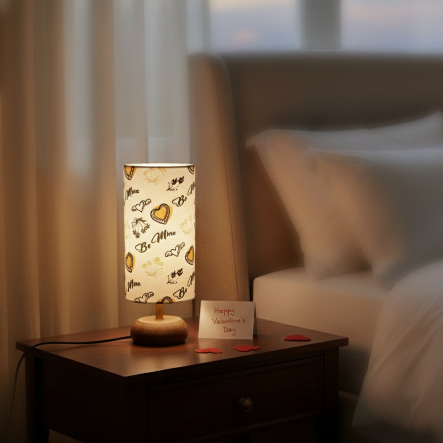 ‘Love Serenade’ Mango Wood Decorative Table Lamp (32.6 cm, Without Bulb, Handcrafted)