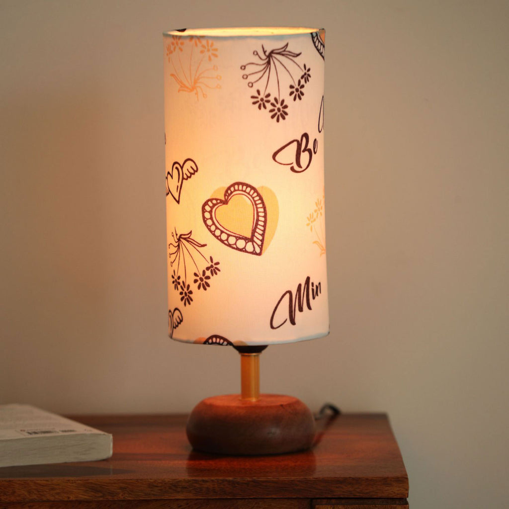 ‘Love Serenade’ Mango Wood Decorative Table Lamp (32.6 cm, Without Bulb, Handcrafted)