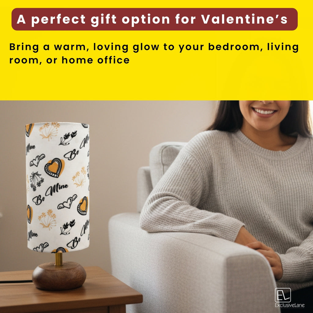 ‘Love Serenade’ Mango Wood Decorative Table Lamp (32.6 cm, Without Bulb, Handcrafted)