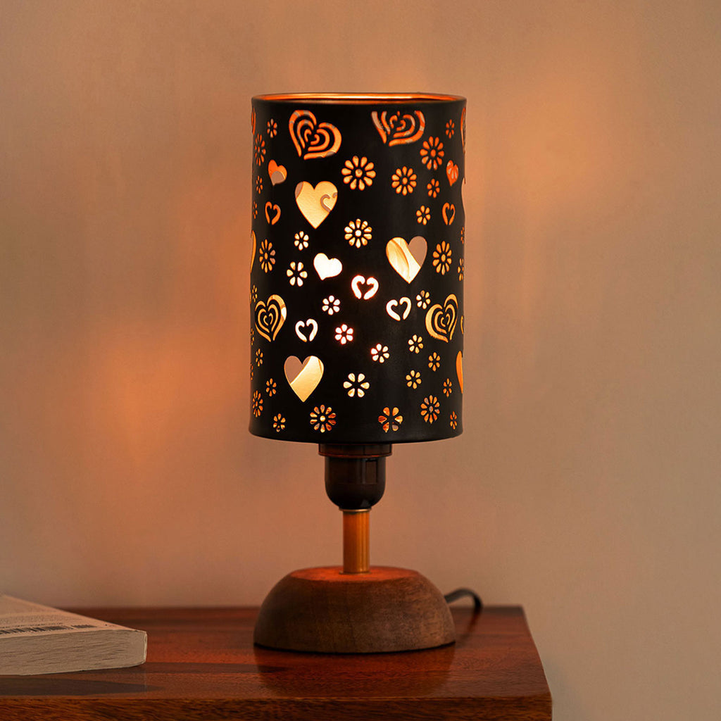 Love Whisper’ Metal Decorative Table Lamp (32 cm, Without Bulb, Hand-Etched)