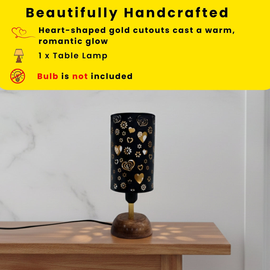 Love Whisper’ Metal Decorative Table Lamp (32 cm, Without Bulb, Hand-Etched)