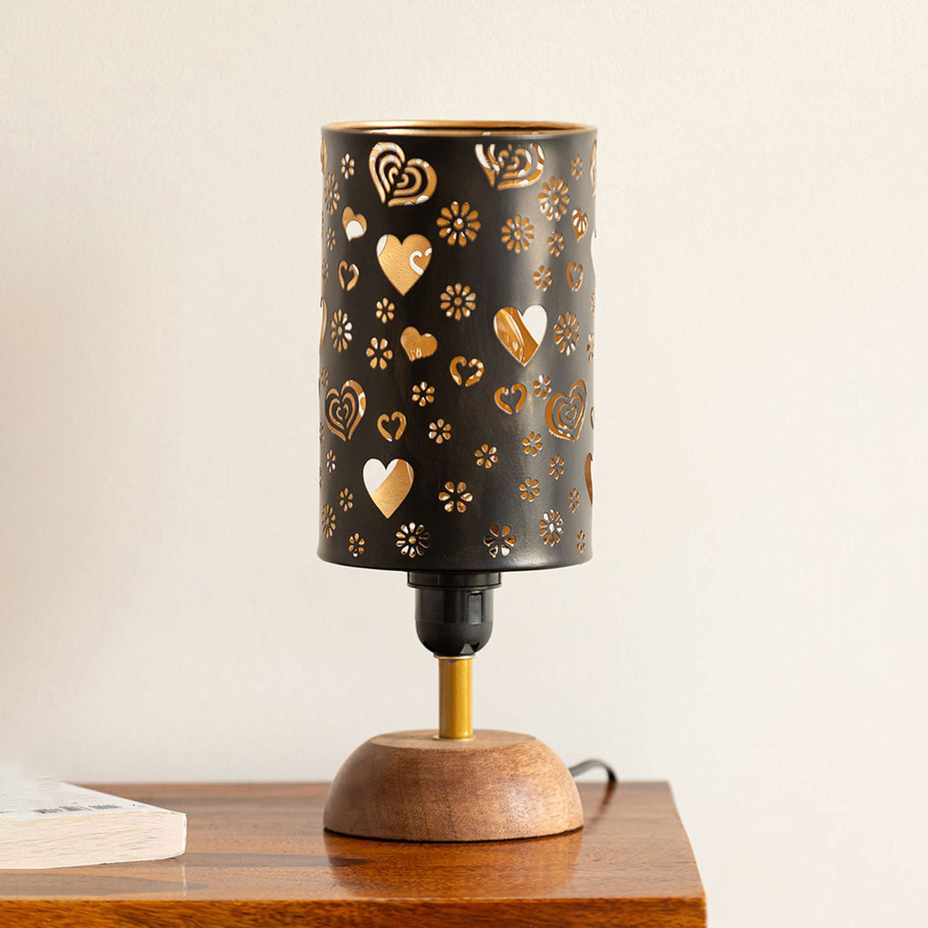 Love Whisper’ Metal Decorative Table Lamp (32 cm, Without Bulb, Hand-Etched)