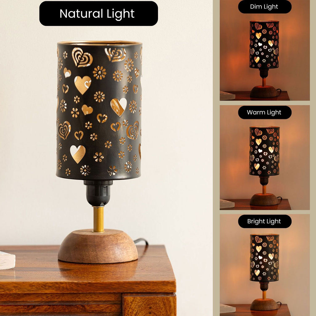Love Whisper’ Metal Decorative Table Lamp (32 cm, Without Bulb, Hand-Etched)