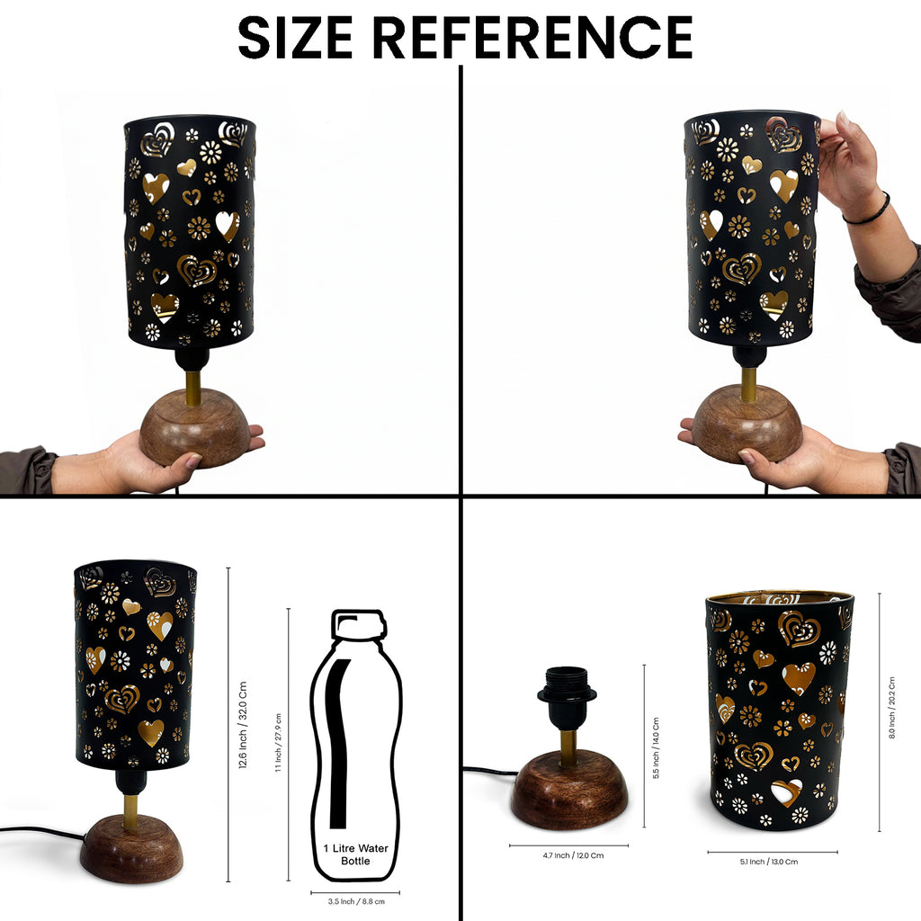 Love Whisper’ Metal Decorative Table Lamp (32 cm, Without Bulb, Hand-Etched)