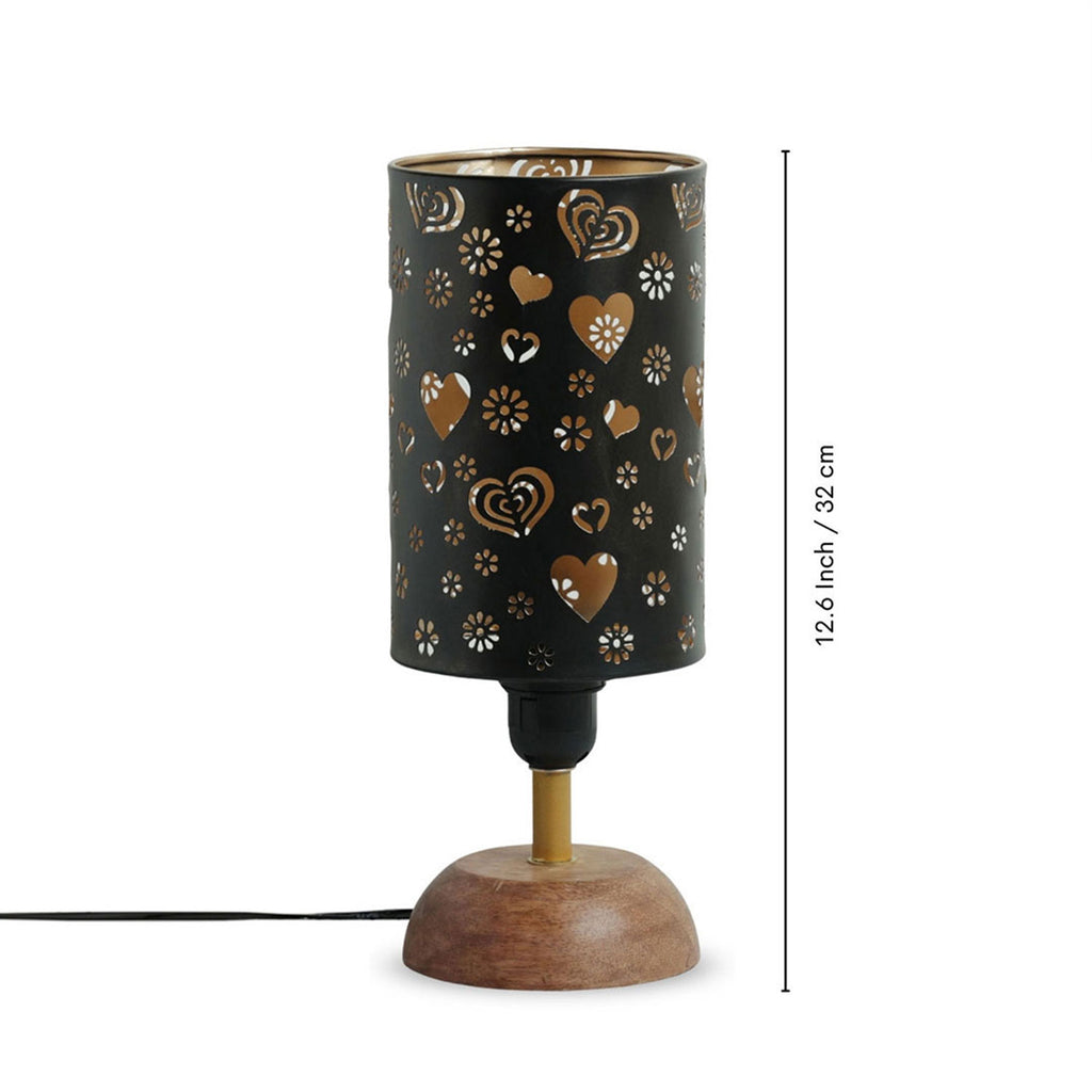 Love Whisper’ Metal Decorative Table Lamp (32 cm, Without Bulb, Hand-Etched)