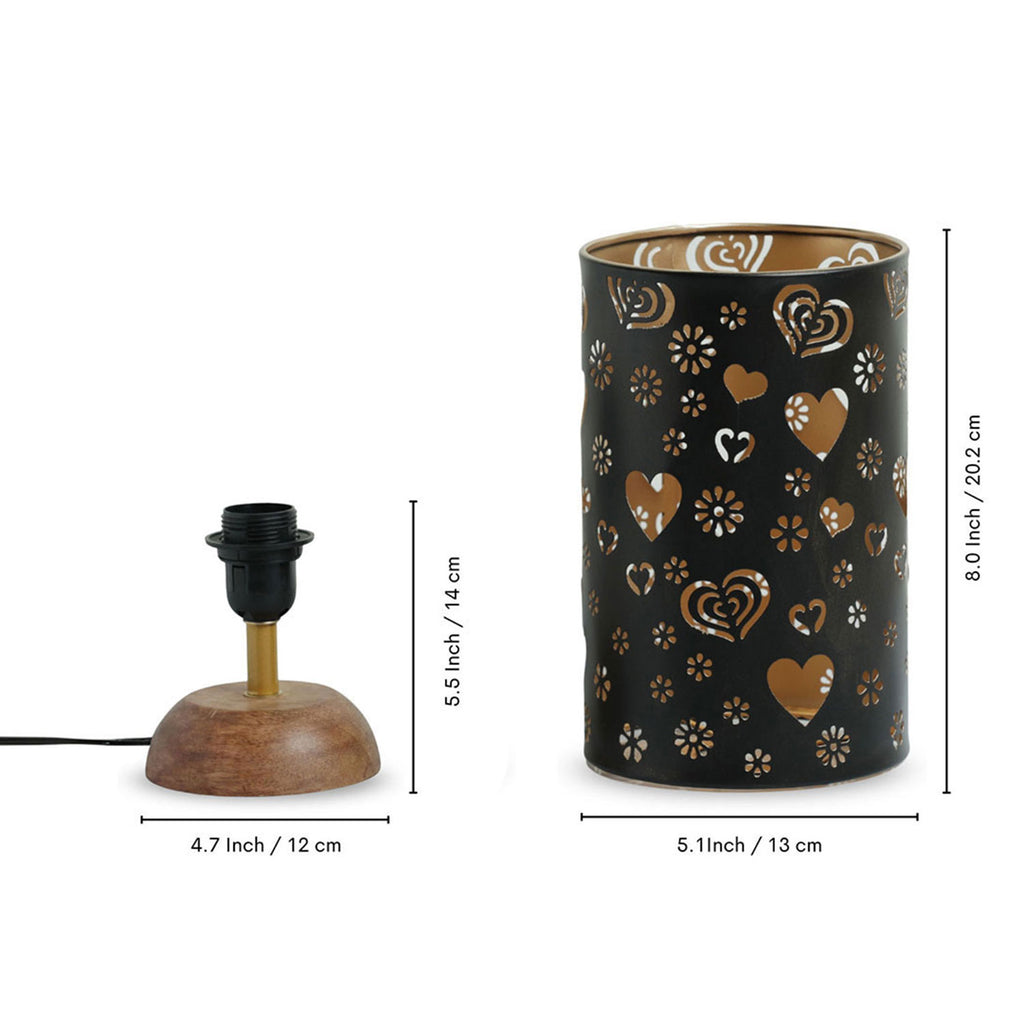 Love Whisper’ Metal Decorative Table Lamp (32 cm, Without Bulb, Hand-Etched)