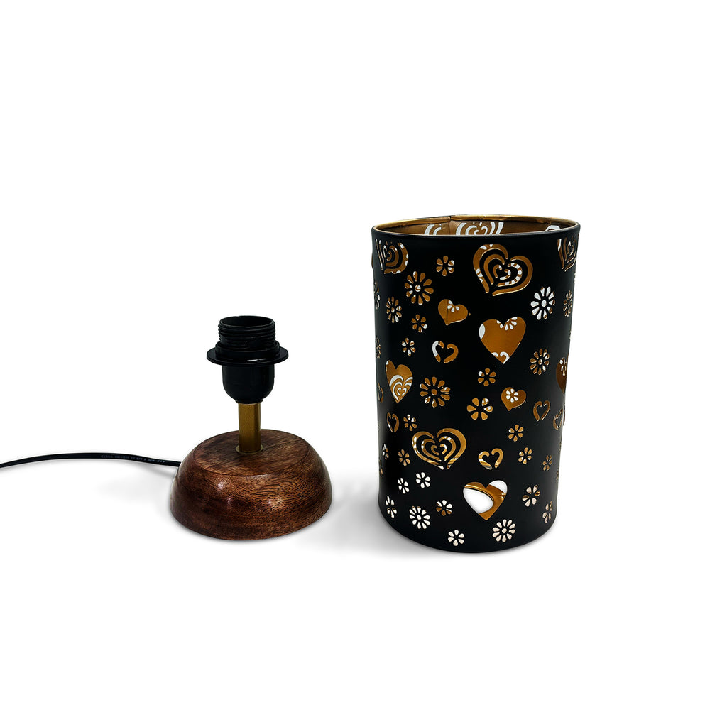 Love Whisper’ Metal Decorative Table Lamp (32 cm, Without Bulb, Hand-Etched)