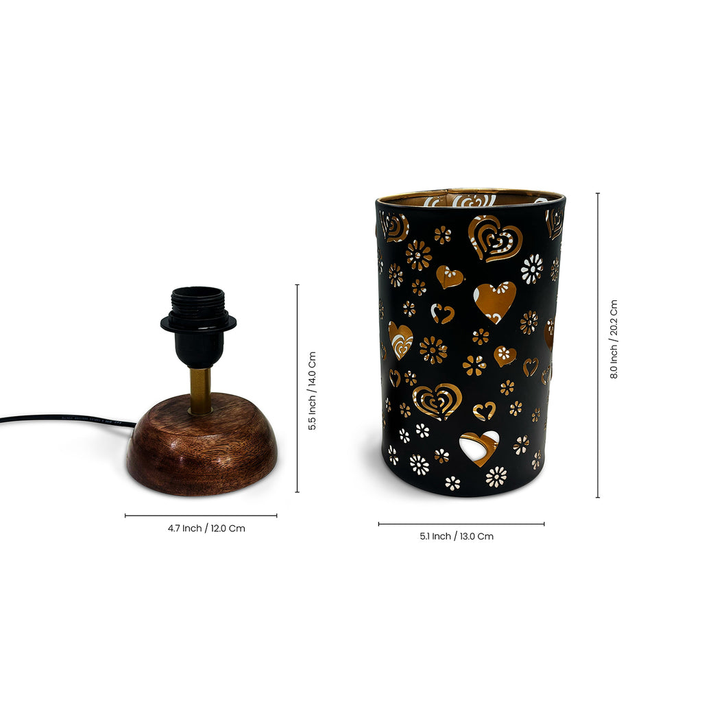 Love Whisper’ Metal Decorative Table Lamp (32 cm, Without Bulb, Hand-Etched)