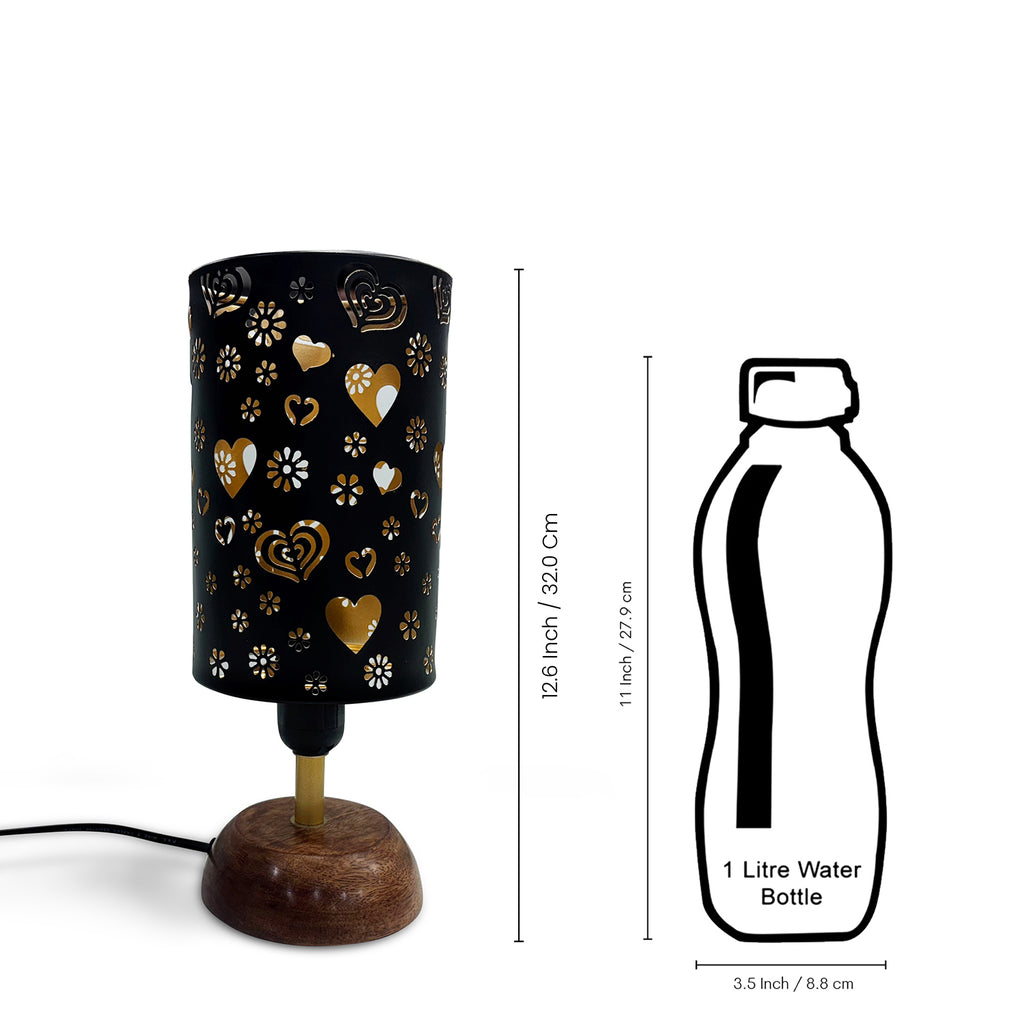 Love Whisper’ Metal Decorative Table Lamp (32 cm, Without Bulb, Hand-Etched)