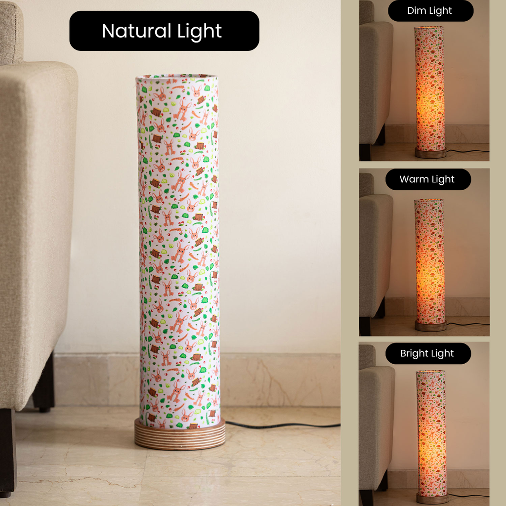 ‘Forever Us’ Mango Wood Decorative Floor Lamp (70 cm, Without Bulb, Handcrafted)