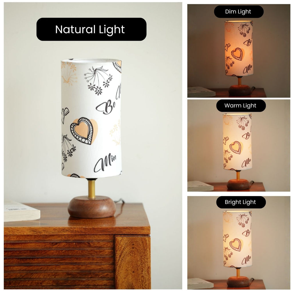 ‘Love Serenade’ Mango Wood Decorative Table Lamp (32.6 cm, Without Bulb, Handcrafted)