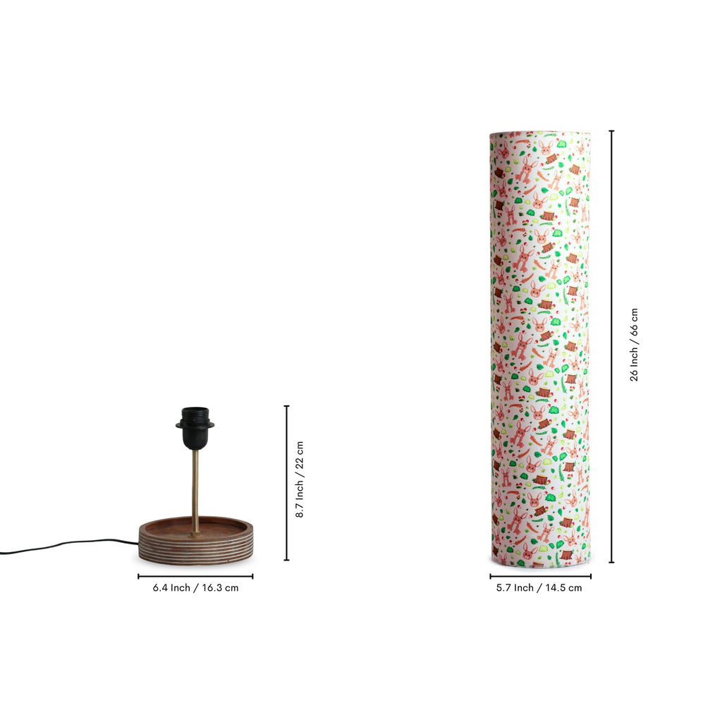 ‘Forever Us’ Mango Wood Decorative Floor Lamp (70 cm, Without Bulb, Handcrafted)