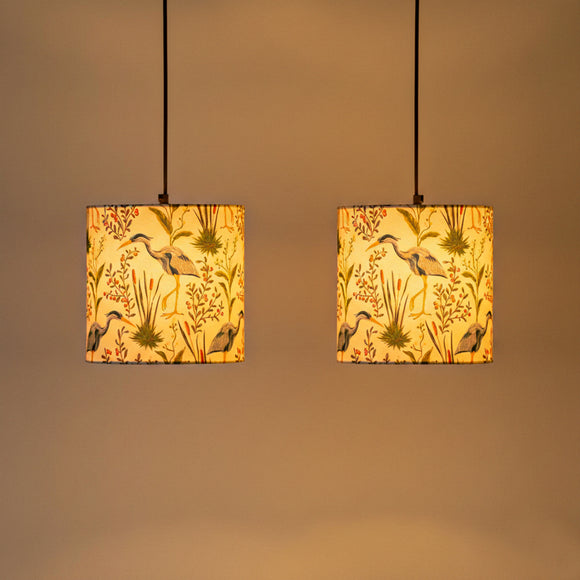  'Ostrich Sanctuary' Hanging Pendant Lamp Shade (Set of 2, 8.1 Inches, Handcrafted)