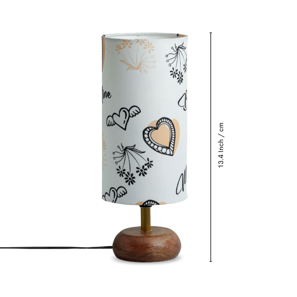 ‘Love Serenade’ Mango Wood Decorative Table Lamp (32.6 cm, Without Bulb, Handcrafted)