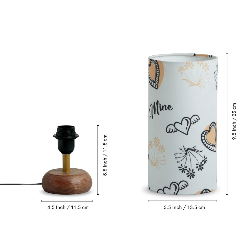 ‘Love Serenade’ Mango Wood Decorative Table Lamp (32.6 cm, Without Bulb, Handcrafted)