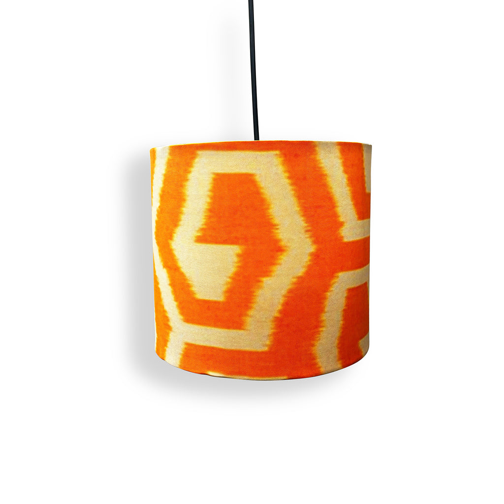  ‘Amber Sunset’ Cotton Cloth Hanging Pendant Lamp (22.8 Cm, Without Bulb, Handcrafted)