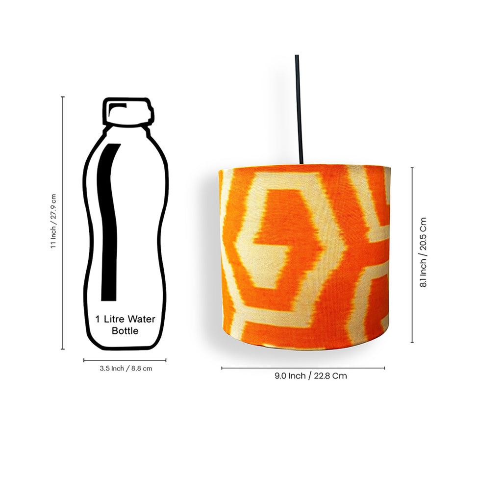  ‘Amber Sunset’ Cotton Cloth Hanging Pendant Lamp (22.8 Cm, Without Bulb, Handcrafted)