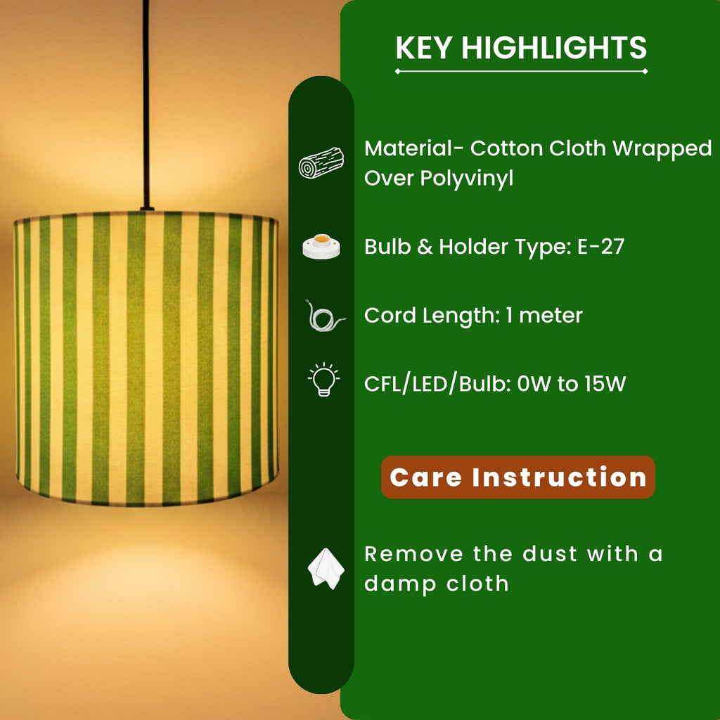  ‘Nature Essence’ Cotton Cloth Hanging Pendant Lamp (22.8 Cm, Without Bulb, Handcrafted)