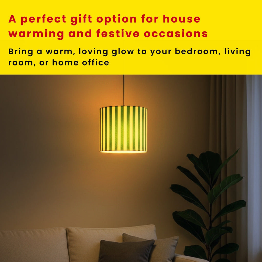  ‘Nature Essence’ Cotton Cloth Hanging Pendant Lamp (22.8 Cm, Without Bulb, Handcrafted)