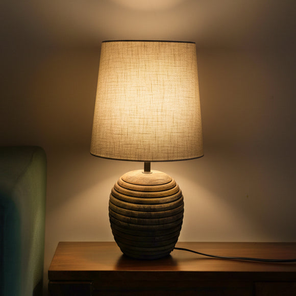  'Gentle Tones' Decorative Table Lamp In Mango Wood (40.1 Cm, Without Bulb, Handcrafted)