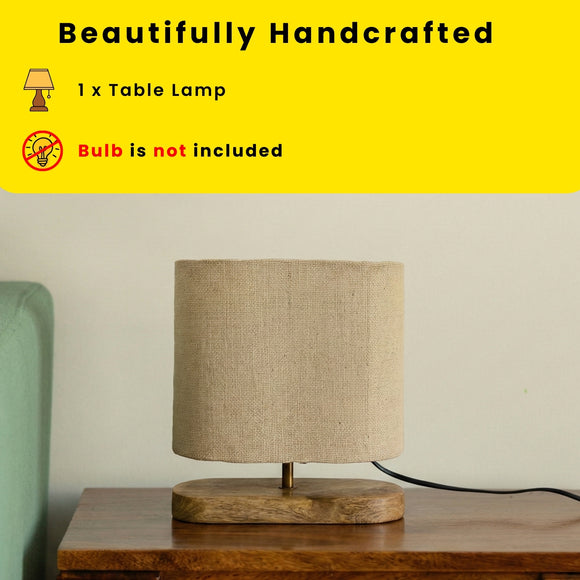  'Subtle Glow' Decorative Table Lamp In Mango Wood (28 Cm, Without Bulb, Handcrafted)