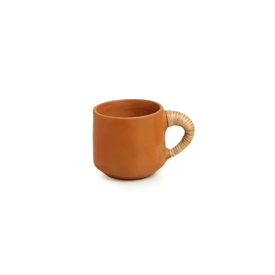 Cane Heirloom' Coffee & Tea Cups in Terracotta (Set of 6 | 140 ml)
