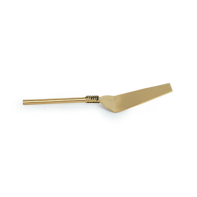 'Glorious Enigma' Cake Server & Bread Knife In Brass (Set of 2)