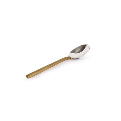 'Splendid Enigma' Hand-Crafted Table Spoons In Stainless Steel & Brass (Set of 6)