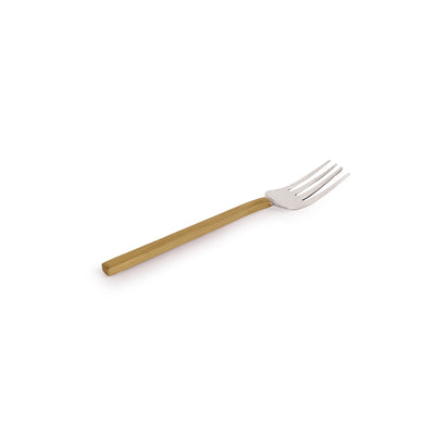 'Euphoric Enigma' Hand-Crafted Table Forks In Stainless Steel & Brass (Set of 6)