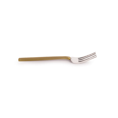 'Euphoric Enigma' Hand-Crafted Table Forks In Stainless Steel & Brass (Set of 6)