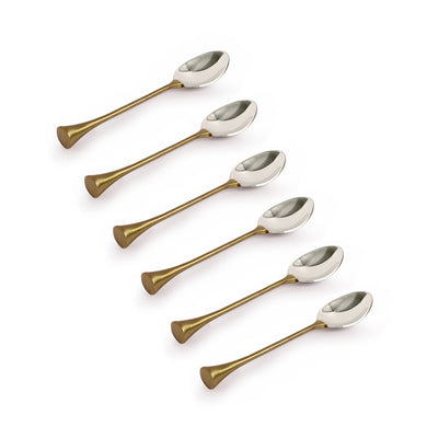 'Alluring Enigma' Hand-Crafted Table Spoons In Stainless Steel & Brass (Set of 6)