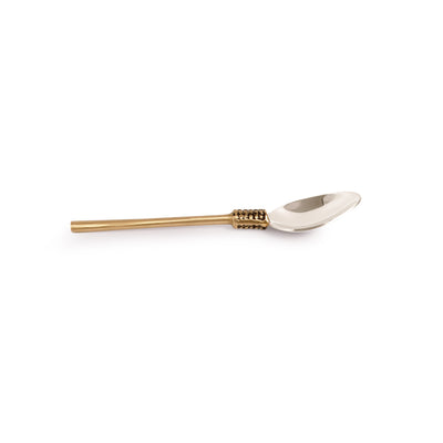 'Radiant Enigma' Hand-Crafted Table Spoons In Stainless Steel & Brass (Set of 6)