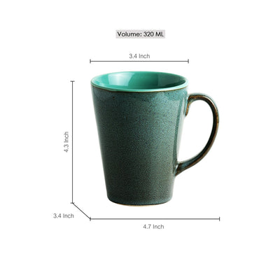 Blues Of Sky' Studio Pottery Glazed Coffee Mug In Ceramic (320 ML | Microwave Safe)
