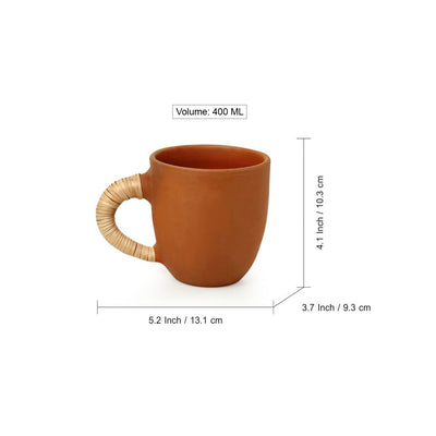 Cane Heirloom' Tea & Coffee Mug in Terracotta (400 ml | Microwave Safe)