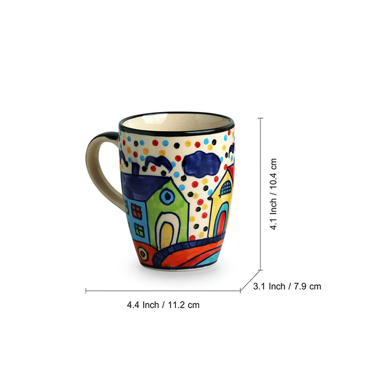 The Hut Jumbo Cuppas Hand-Painted Ceramic Coffee And Tea Mugs (Set Of 4)