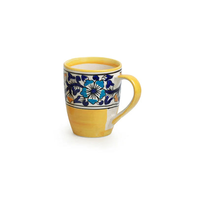 'Badamwari Bagheecha' Hand-Painted Ceramic Tea & Coffee Mug (240 ML, Microwave Safe)