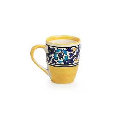 'Badamwari Bagheecha' Hand-Painted Ceramic Tea & Coffee Mug (240 ML, Microwave Safe)