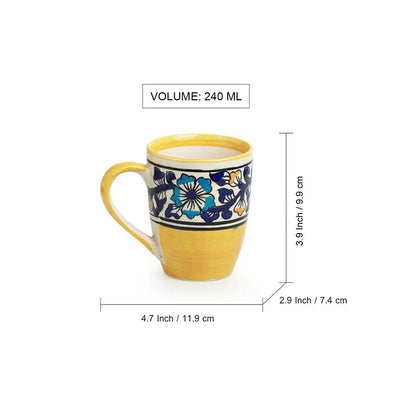 'Badamwari Bagheecha' Hand-Painted Ceramic Tea & Coffee Mug (240 ML, Microwave Safe)